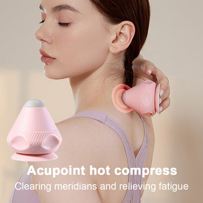 Silicone Self Massager Ball with Heat, Deep Tissue Massage Ball, Trigger Point Vibration Therapy for Foot Shoulder Back