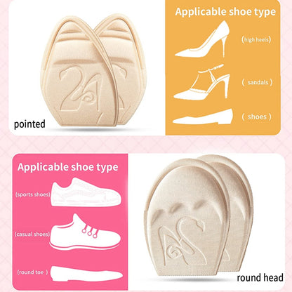 Non Slip Forefoot Cushion Pad, Shoe Inserts Toe Plug, Half Insoles Filler for High Heels, Comfort Pain Relief Support