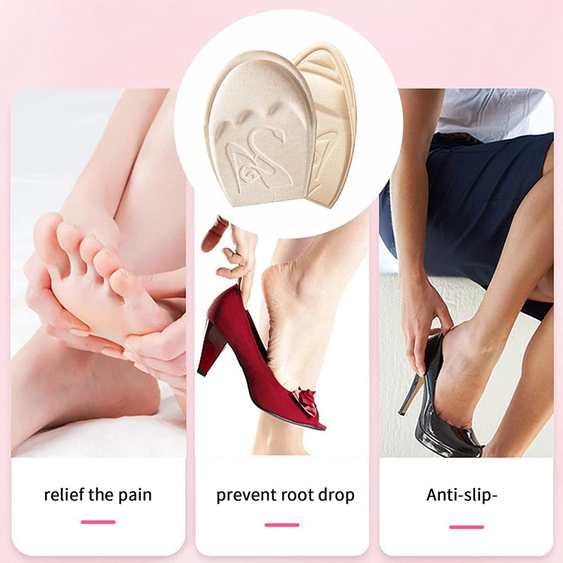 Non Slip Forefoot Cushion Pad, Shoe Inserts Toe Plug, Half Insoles Filler for High Heels, Comfort Pain Relief Support