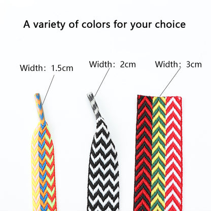 Luxury Wavy Bread Shoe Laces Flat Shoelaces For Sneakers Trend Rope Strings For Stylish Shoes 3