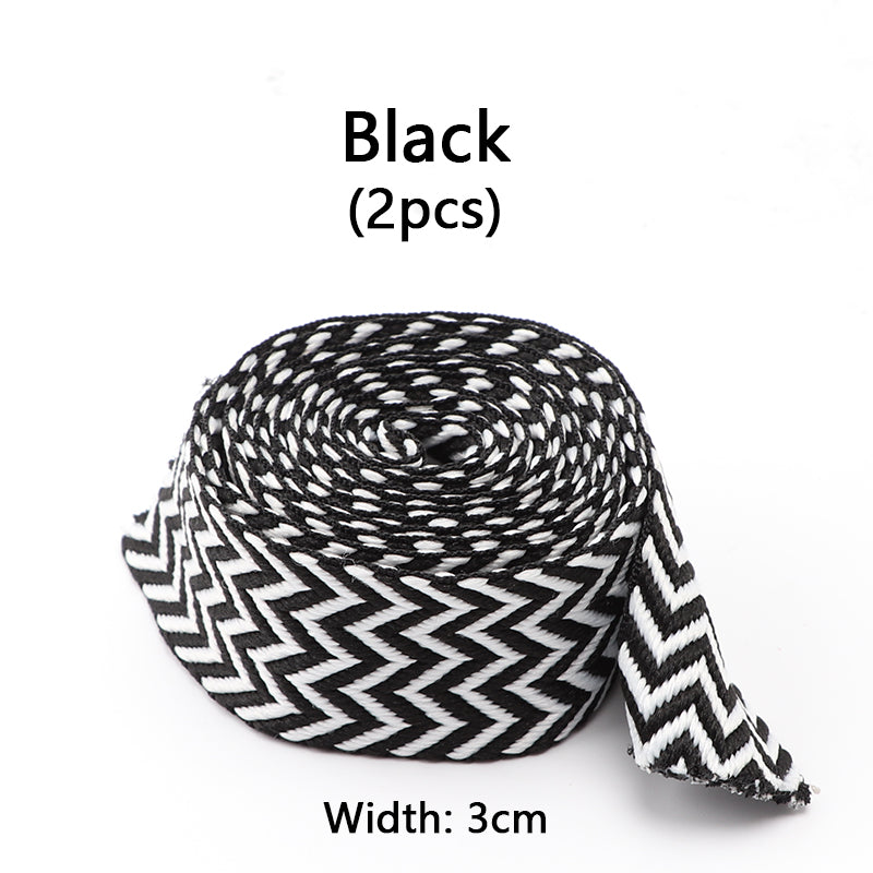 Luxury Wavy Bread Shoe Laces Flat Shoelaces For Sneakers Trend Rope Strings For Stylish Shoes 13