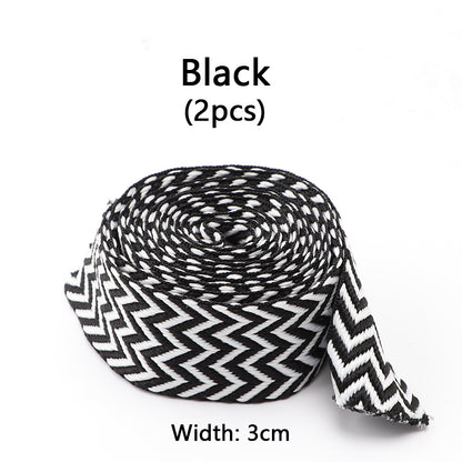 Luxury Wavy Bread Shoe Laces Flat Shoelaces For Sneakers Trend Rope Strings For Stylish Shoes 13