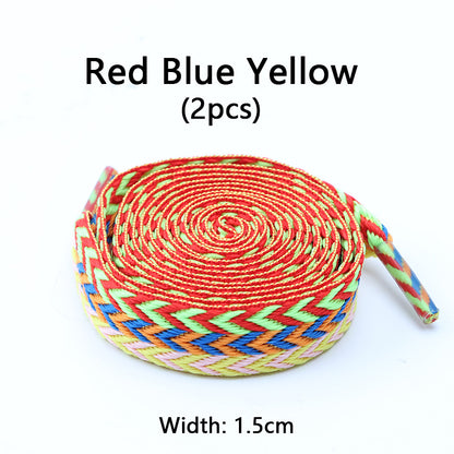 Luxury Wavy Bread Shoe Laces Flat Shoelaces For Sneakers Trend Rope Strings For Stylish Shoes 14