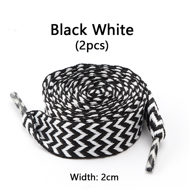Luxury Wavy Bread Shoe Laces Flat Shoelaces For Sneakers Trend Rope Strings For Stylish Shoes 16