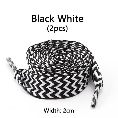 Luxury Wavy Bread Shoe Laces Flat Shoelaces For Sneakers Trend Rope Strings For Stylish Shoes 16