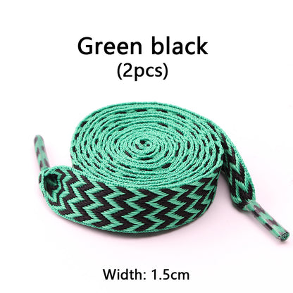 Luxury Wavy Bread Shoe Laces Flat Shoelaces For Sneakers Trend Rope Strings For Stylish Shoes 23
