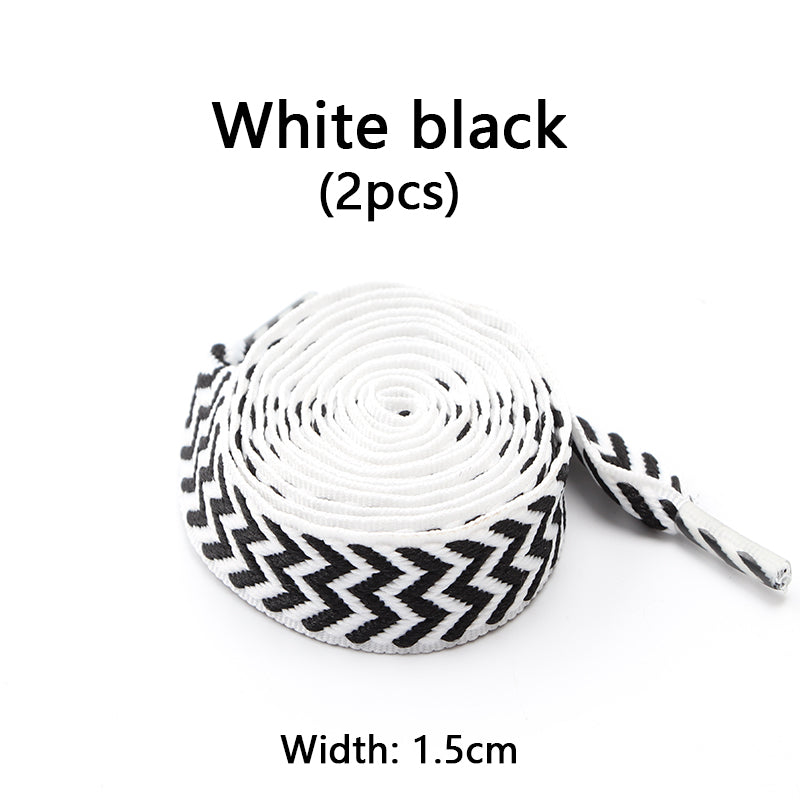 Luxury Wavy Bread Shoe Laces Flat Shoelaces For Sneakers Trend Rope Strings For Stylish Shoes 24