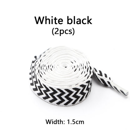 Luxury Wavy Bread Shoe Laces Flat Shoelaces For Sneakers Trend Rope Strings For Stylish Shoes 24