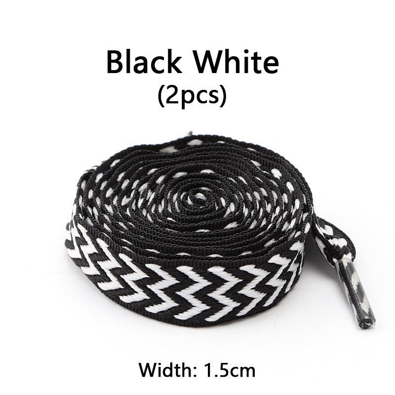 Luxury Wavy Bread Shoe Laces Flat Shoelaces For Sneakers Trend Rope Strings For Stylish Shoes 25