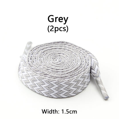 Luxury Wavy Bread Shoe Laces Flat Shoelaces For Sneakers Trend Rope Strings For Stylish Shoes 29