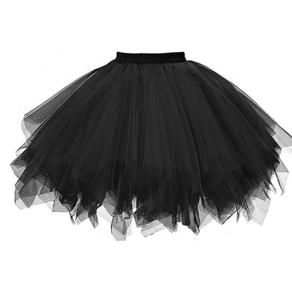 Women's Tutu Skirt, Rockabilly Petticoat, Elastic High Waist Ballet Underskirt, Dance Dress Costume, Party Skirt