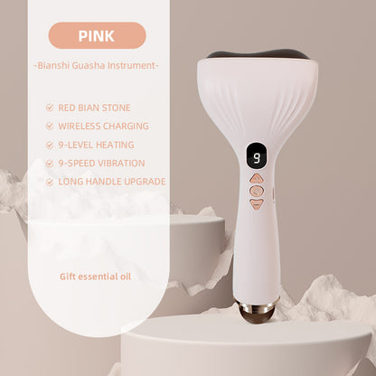 Heated Vibrating Massage Gua Sha Stone Electric Facial Tool Bianstone Face Chin Neck Sculpting Anti 5