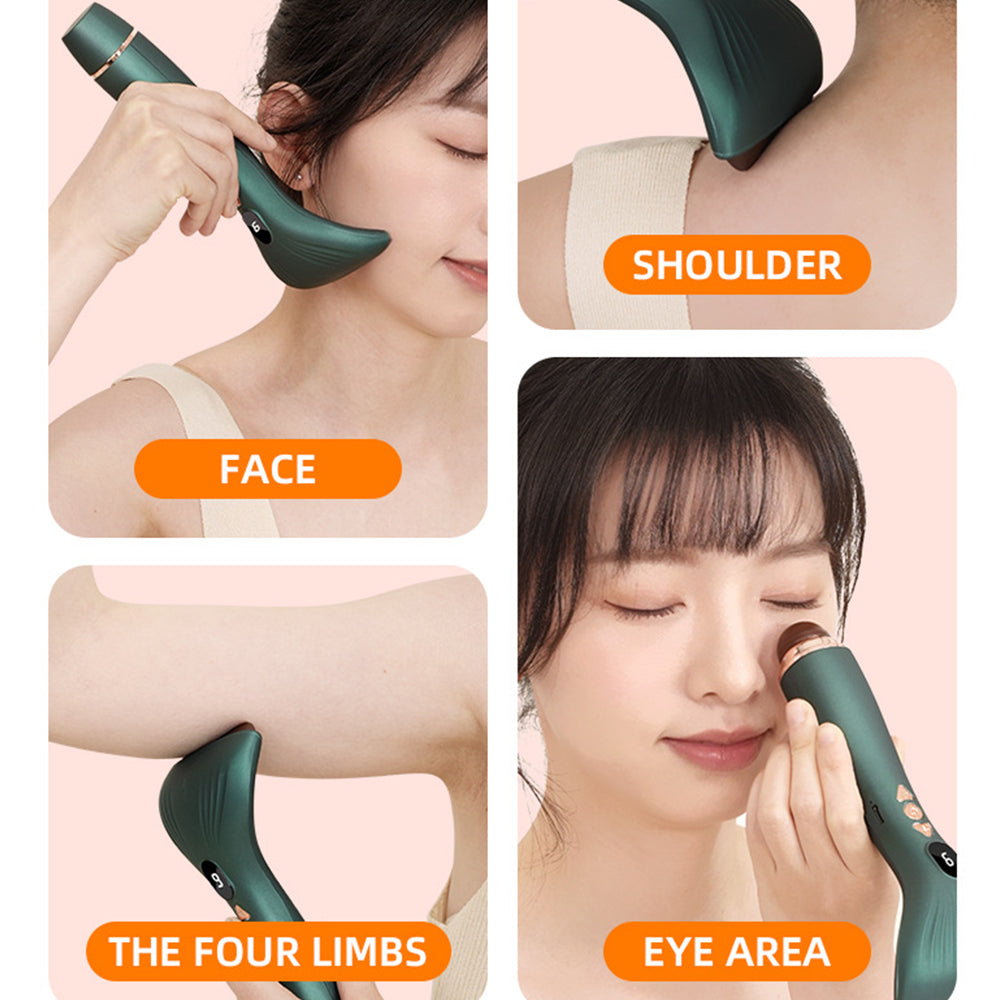 Heated Vibrating Massage Gua Sha Stone Electric Facial Tool Bianstone Face Chin Neck Sculpting Anti 2