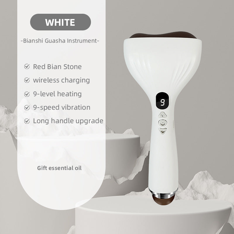 Heated Vibrating Massage Gua Sha Stone Electric Facial Tool Bianstone Face Chin Neck Sculpting Anti 6