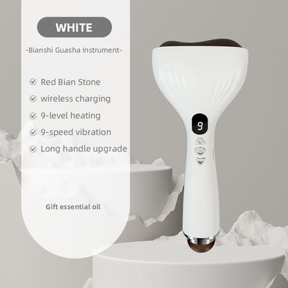 Heated Vibrating Massage Gua Sha Stone Electric Facial Tool Bianstone Face Chin Neck Sculpting Anti 6