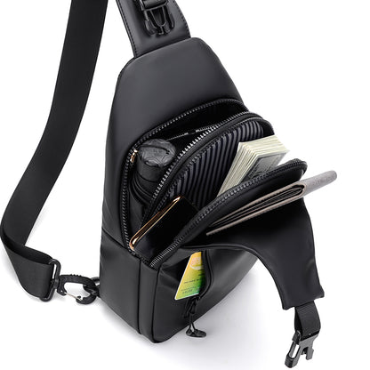 Mens Cross Bag With USB Multifunctional Chest Bag Adjustable Shoulder Strap Daily Commuting Bag 2