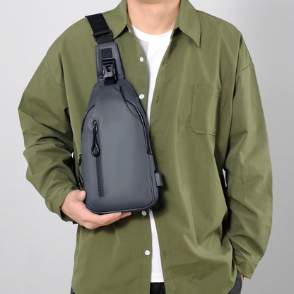 Mens Cross Bag With USB Multifunctional Chest Bag Adjustable Shoulder Strap Daily Commuting Bag 3