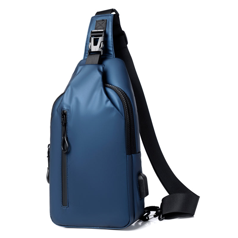 Mens Cross Bag With USB Multifunctional Chest Bag Adjustable Shoulder Strap Daily Commuting Bag 7