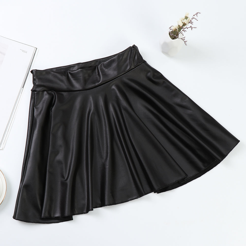 High Waist Faux Leather Skirt, Elastic Mini Skirt, Multipurpose Womens Fashion for Nightclub, Work, and Skater Style