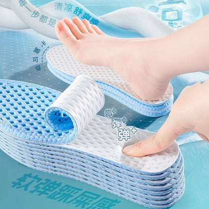 Mens Running Insoles, Breathable Summer Cooling Shoe Pads, Memory Foam Sports Shock Absorbing Soles