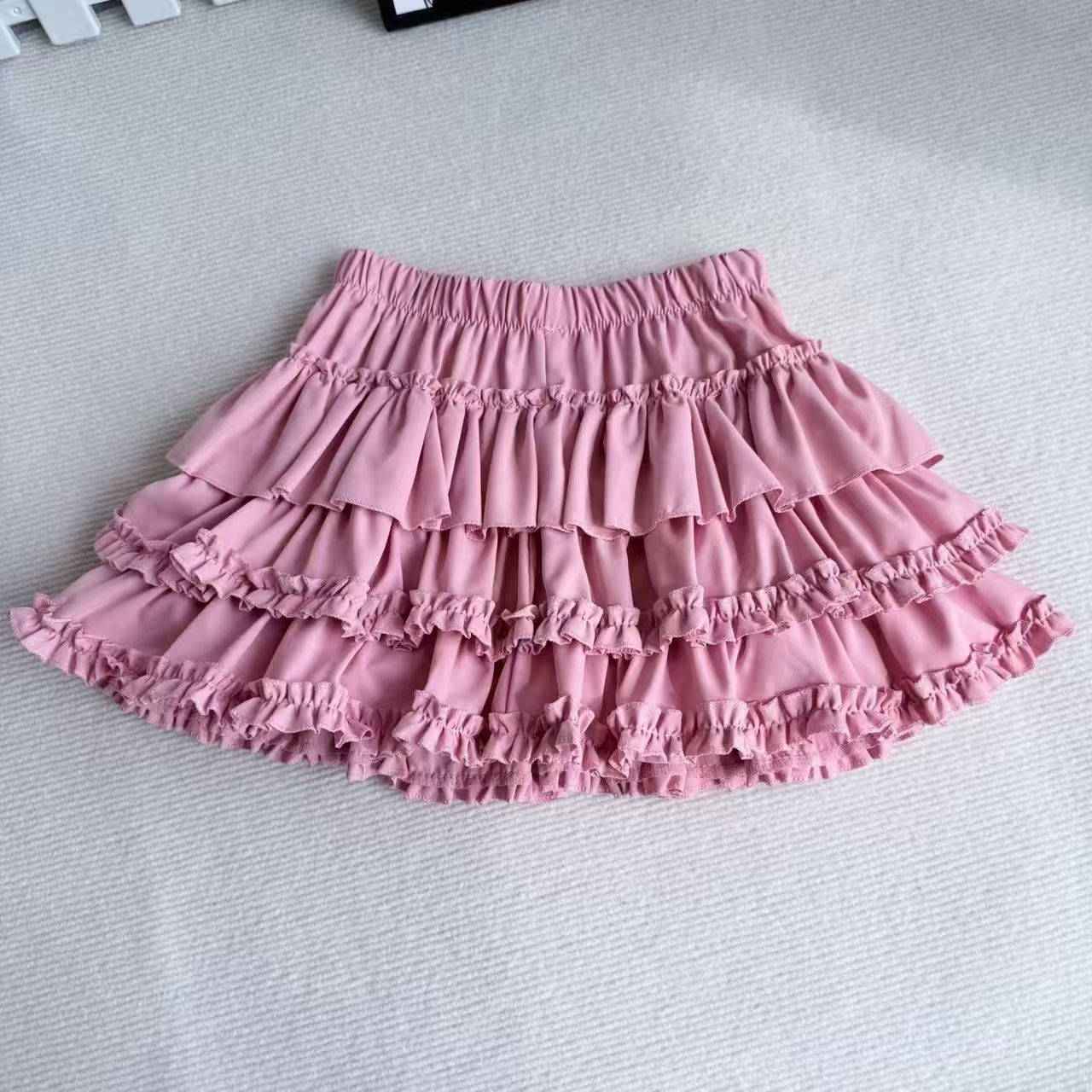 Purple Pumpkin Cake Skirt, Mini Skirt, Sweet Lolita Fashion with Fluffy White Lace and Pleats