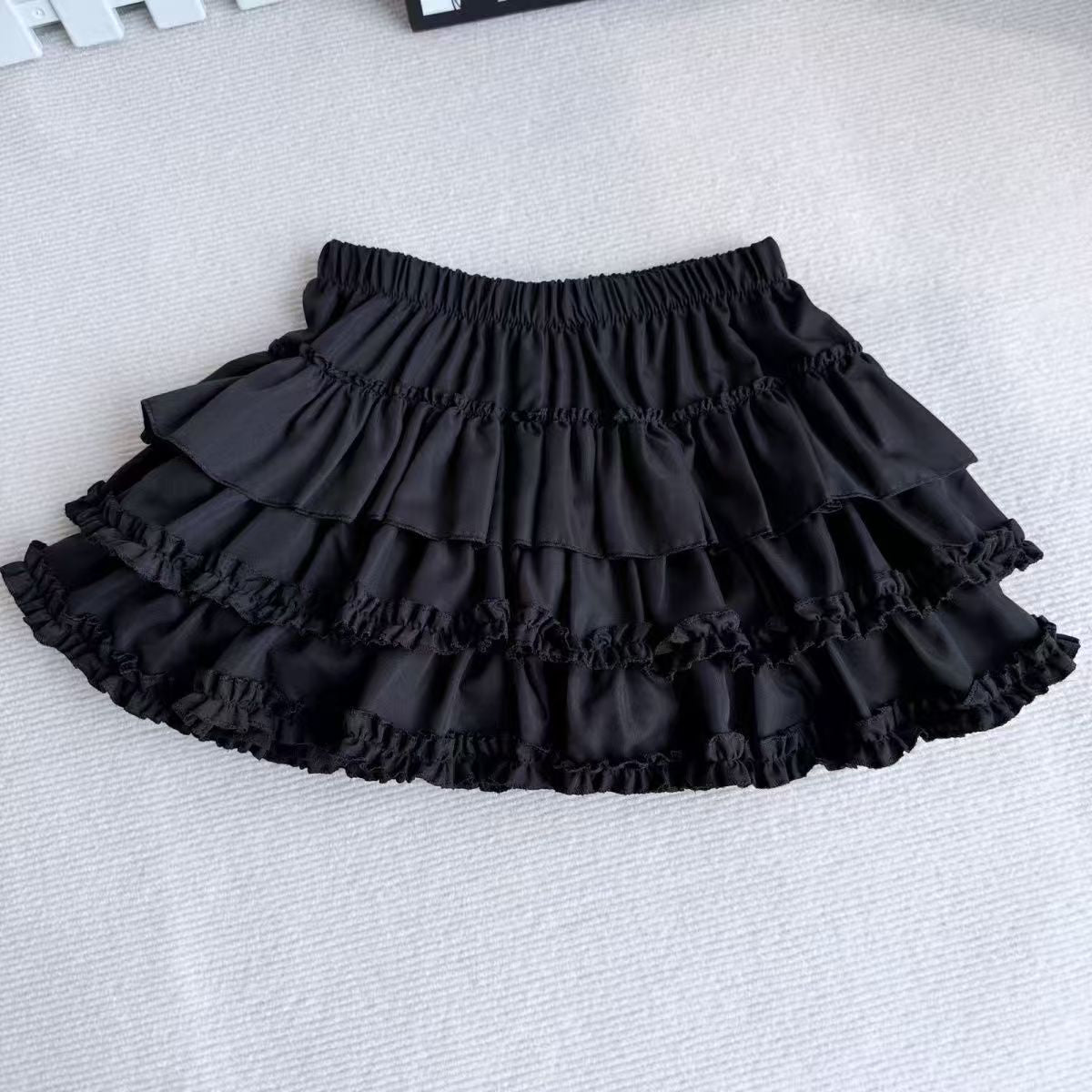 Purple Pumpkin Cake Skirt, Mini Skirt, Sweet Lolita Fashion with Fluffy White Lace and Pleats