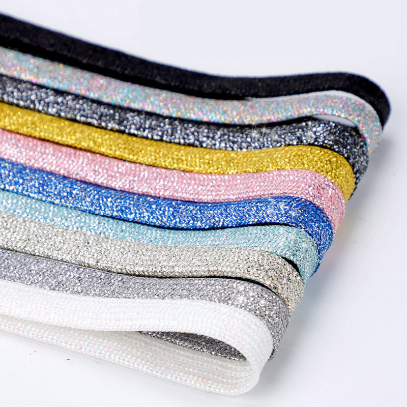 Shiny Flat Glitter Shoelaces Gold Silver Colorful Shoe Strings Athletic Running Sneakers Laces For  4
