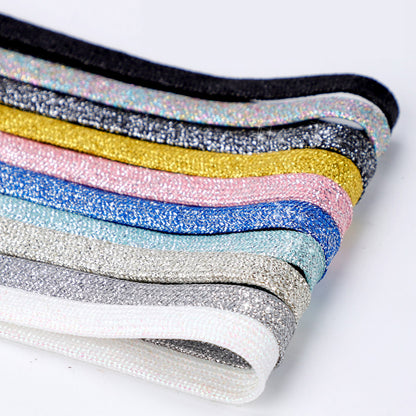 Shiny Flat Glitter Shoelaces Gold Silver Colorful Shoe Strings Athletic Running Sneakers Laces For  4