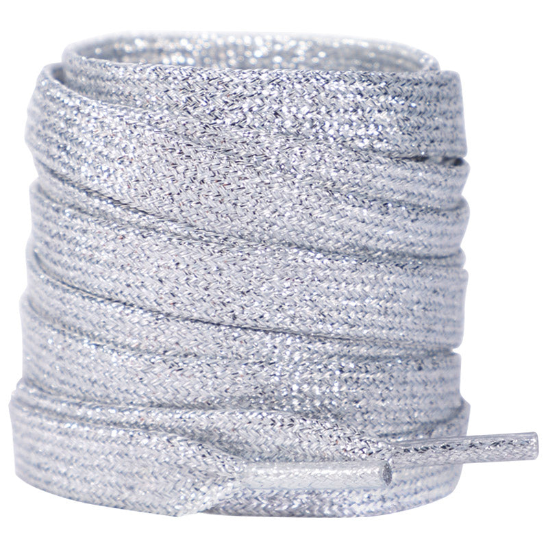 Shiny Flat Glitter Shoelaces Gold Silver Colorful Shoe Strings Athletic Running Sneakers Laces For  5