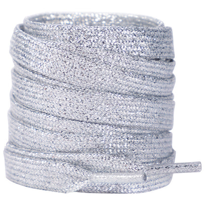 Shiny Flat Glitter Shoelaces Gold Silver Colorful Shoe Strings Athletic Running Sneakers Laces For  5