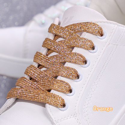 Shiny Flat Glitter Shoelaces Gold Silver Colorful Shoe Strings Athletic Running Sneakers Laces For  13