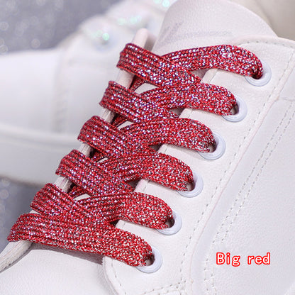 Shiny Flat Glitter Shoelaces Gold Silver Colorful Shoe Strings Athletic Running Sneakers Laces For  14