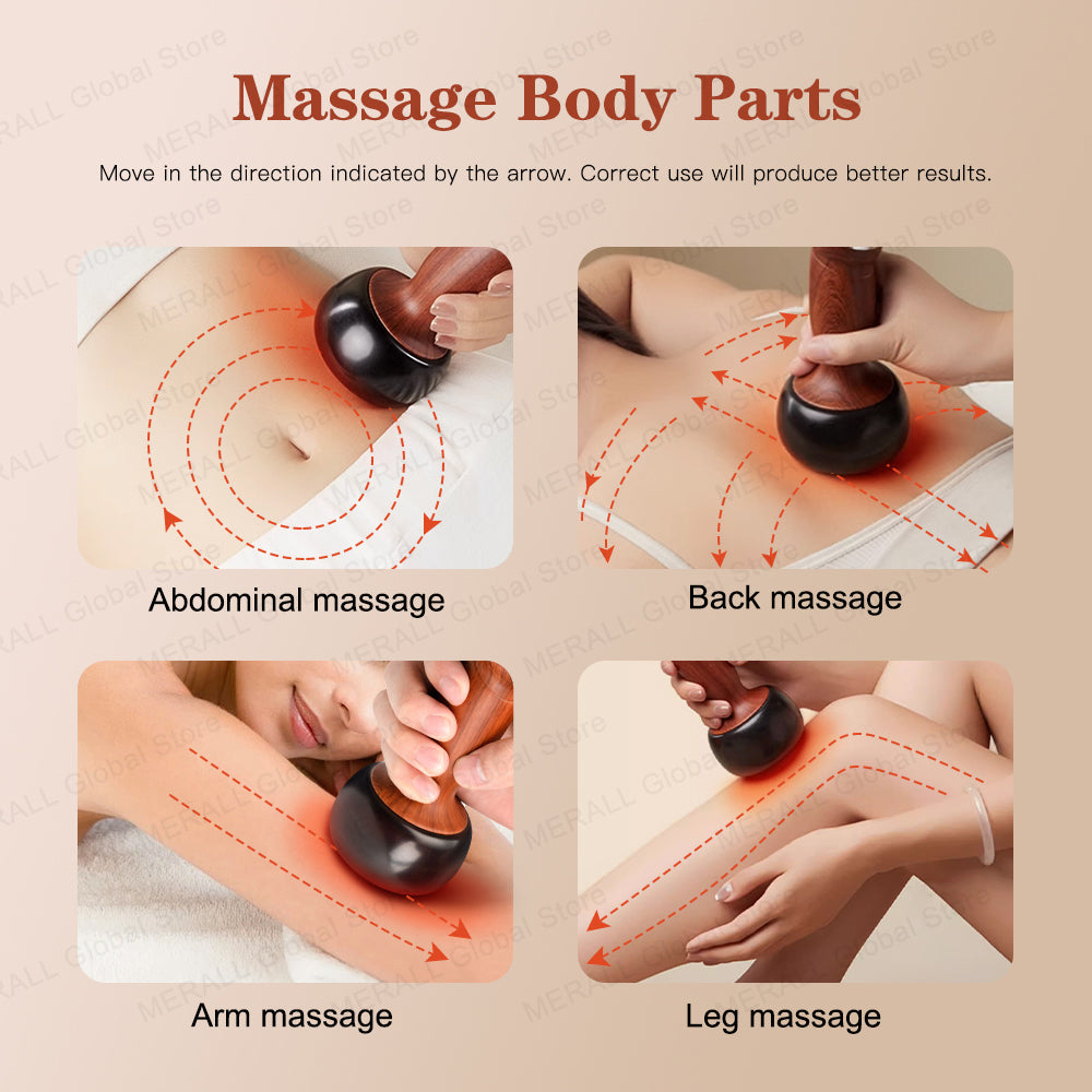 Warm Moxibustion Guasha Tool Electric Heating Bian Stone Massager Wireless Hot Compress Body Scrapi 2
