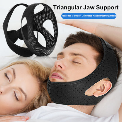 Adjustable Anti Snore Chin Strap, Breathable Jaw Strap, Sleep Aid Mouth Closed, Anti Snoring Breathing Corrector Device