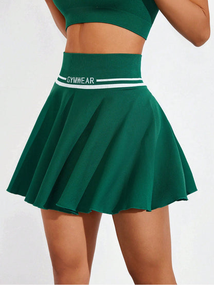 Seamless One Piece Tennis Skirt, Quick Dry Sports Skirt with Four Sided Elastic Feel, Knitted Badminton Skirt