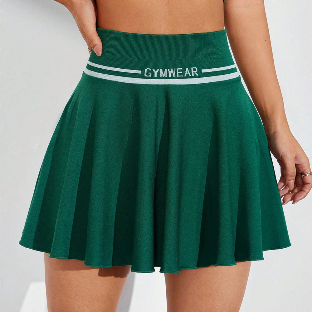 Seamless One Piece Tennis Skirt, Quick Dry Sports Skirt with Four Sided Elastic Feel, Knitted Badminton Skirt