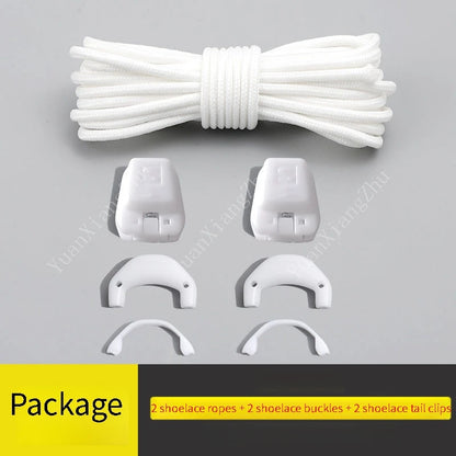 Quality No Tie Shoe Laces, Round Running Sneakers Shoelaces, Black White Tennis Laces for Adults Kids, Shoes Accessories