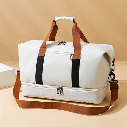 Lightweight gym bag, large-capacity portable travel bag, independent shoe compartment, shoulder messenger bag