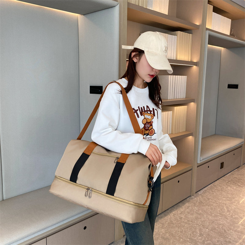Lightweight Gym Bag Largecapacity Portable Travel Bag Independent Shoe Compartment Shoulder Messeng
