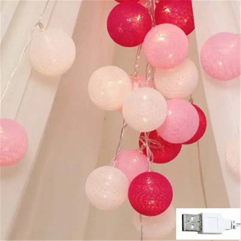 USB Christmas Fairy Lights, LED Ball String, Novelty Lamp Chain for Home, Outdoor, Wedding, Party Decoration