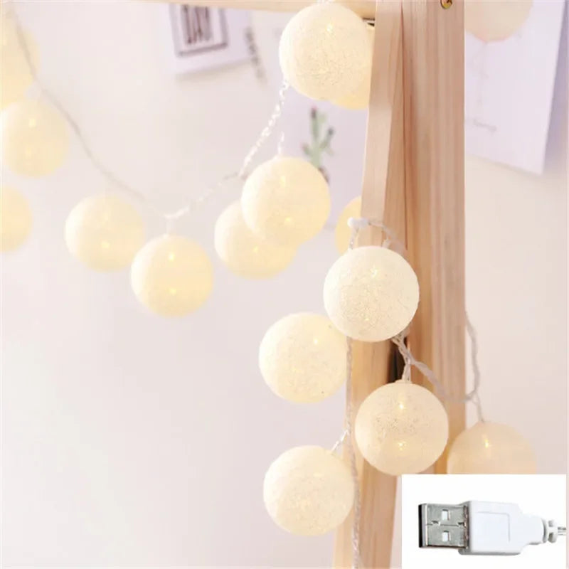 USB Christmas Fairy Lights, LED Ball String, Novelty Lamp Chain for Home, Outdoor, Wedding, Party Decoration