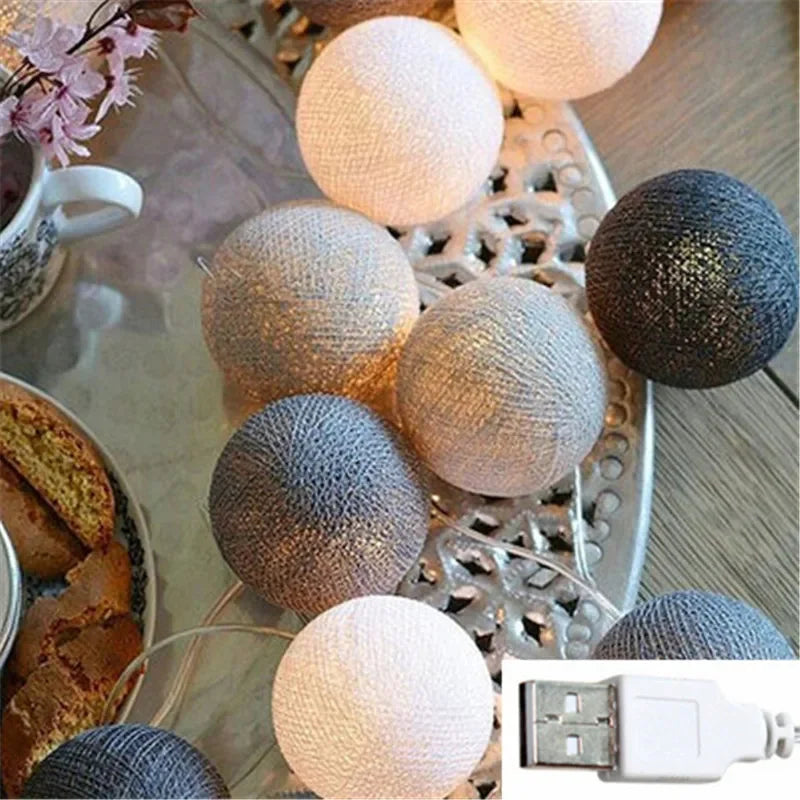 USB Christmas Fairy Lights, LED Ball String, Novelty Lamp Chain for Home, Outdoor, Wedding, Party Decoration