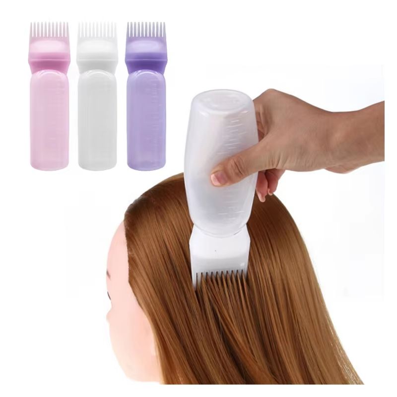 3Color Salon Hair Oil Applicator Bottles With Comb For Professional Hair Coloring 1