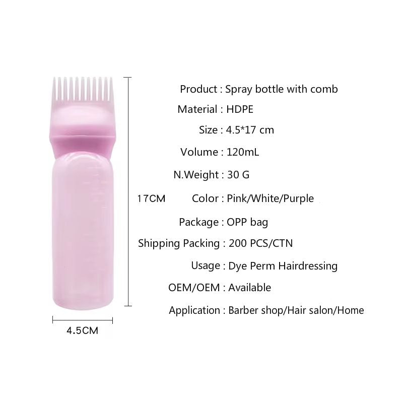 3Color Salon Hair Oil Applicator Bottles With Comb For Professional Hair Coloring 2