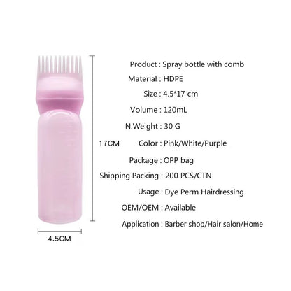 3Color Salon Hair Oil Applicator Bottles With Comb For Professional Hair Coloring 2