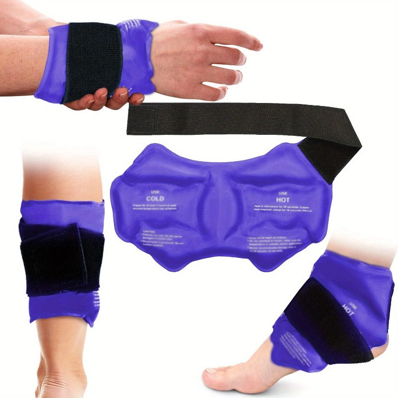 Hot Cold Therapy Ankle Ice Pack, Reusable Gel Wrap, Pain Relief Cold Pack for Sprains Injuries, Ankle Support Recovery