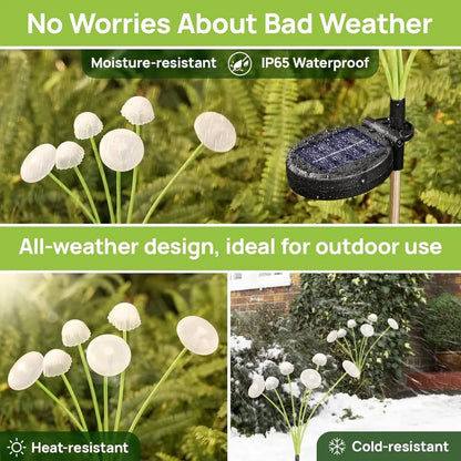 Solar Mushroom Lights, Dual Mode LED, Waterproof Garden Decor, Jellyfish Style for Patio, Yard, and Pathway ambience