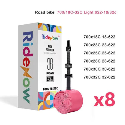 Ridenow 700c Road Bike TPU Inner Tube With Upgraded Metal Nozzle And Removable Valve Core 10