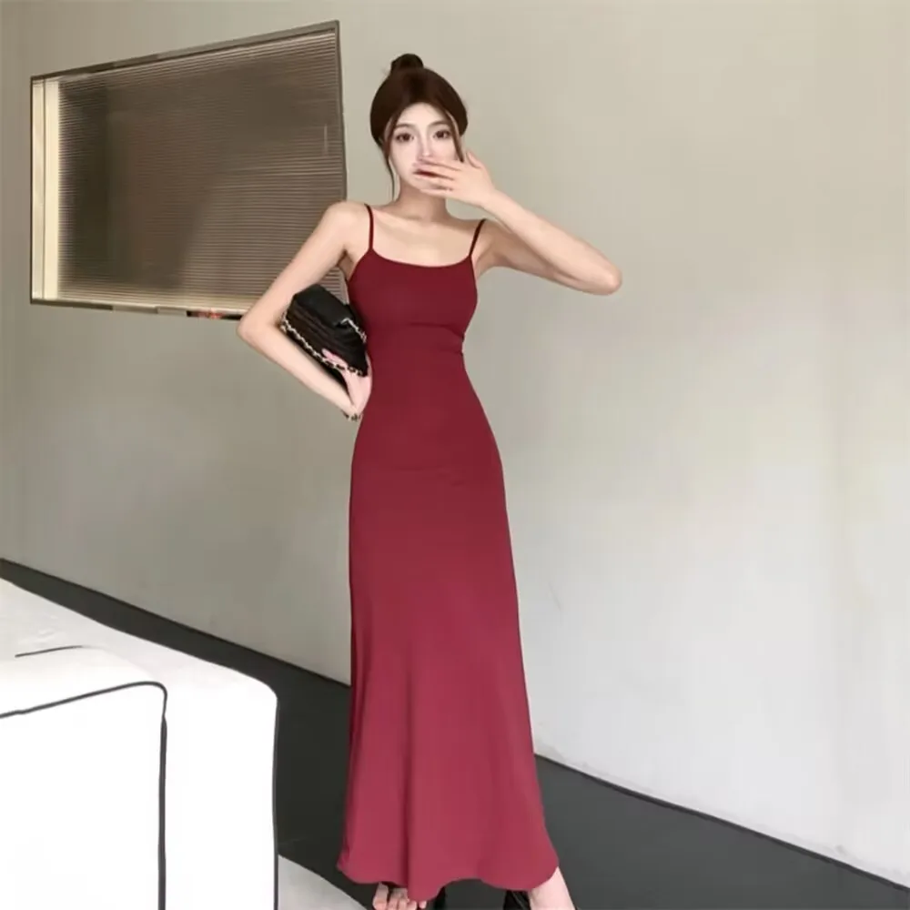 Sweet Spicy Girl Dress, Womens Summer Bodycon Skirt, Elegant Mermaid, Sleeveless, Waist Fitted, Open Back Tank Dress