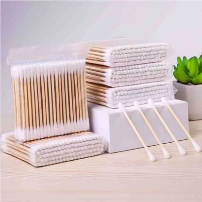 Wholesale Wooden Cotton Swabs Double-Tipped Hypoallergenic Cotton Buds